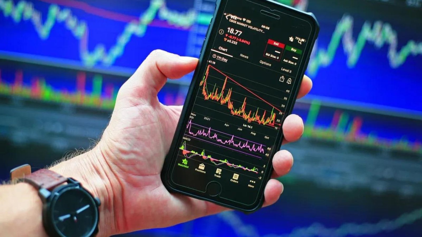 a person holding a phone using one of the Trading Apps for Beginners in 2024